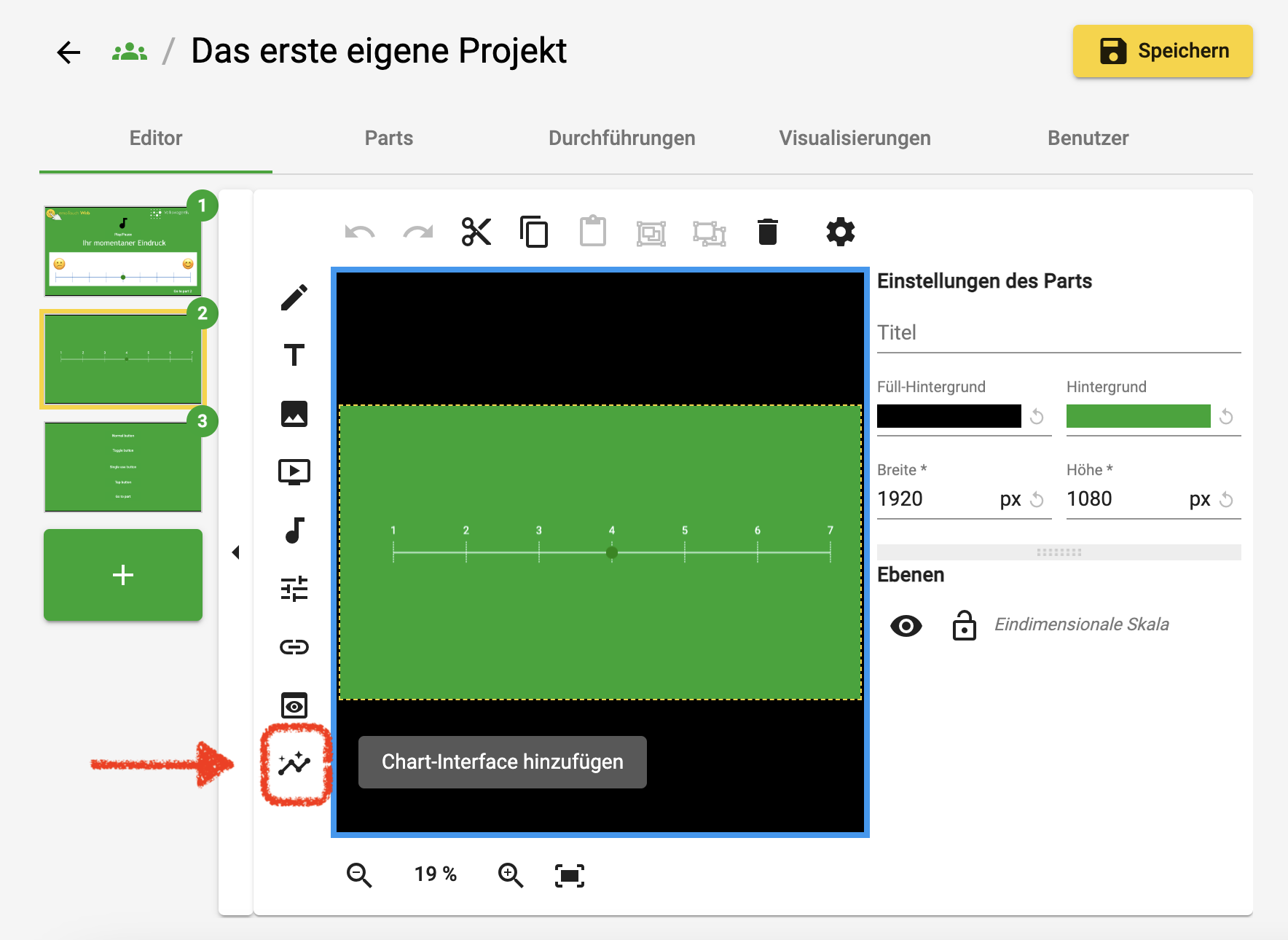 Eine Visualisierung in ein Projekt einpflegen