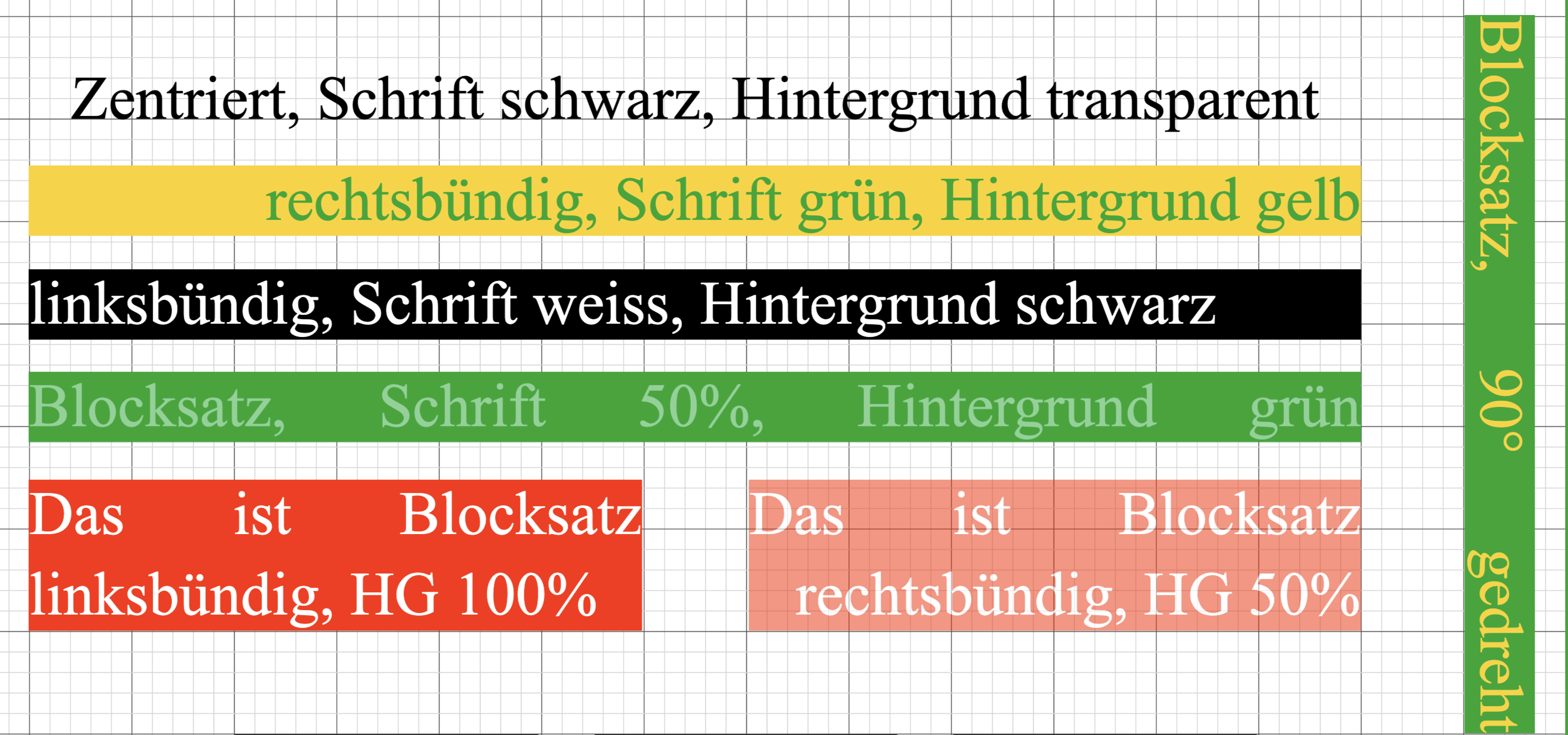 Textfelder-Formatierungen