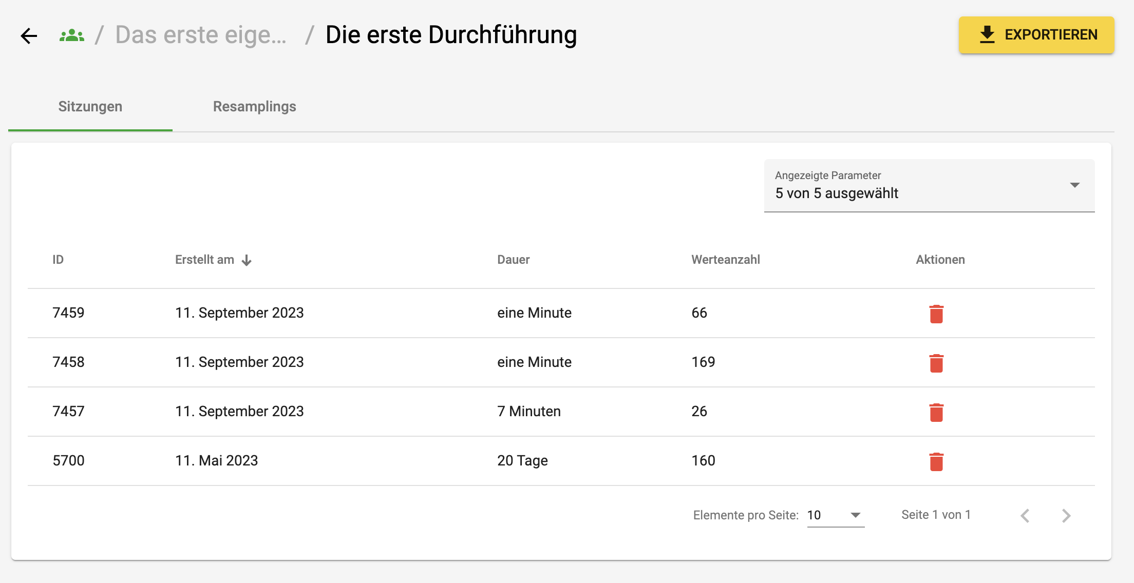 abgeschlossene Playback Durchführungen verwalten