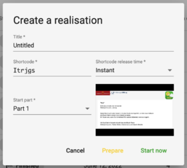 Dialogue: create a realisation
