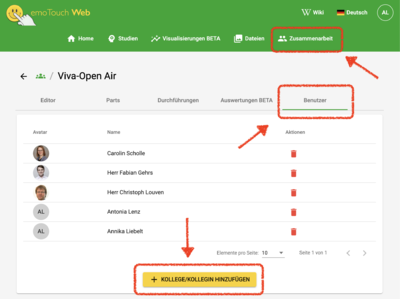 Zusammenarbeit in einem Projekt